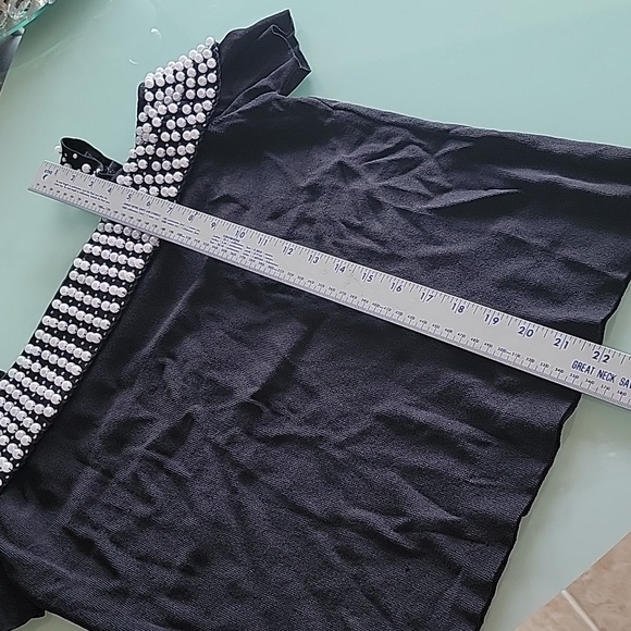 AD originals. off the shoulder pearl trimmed top. - Picture 3 of 8